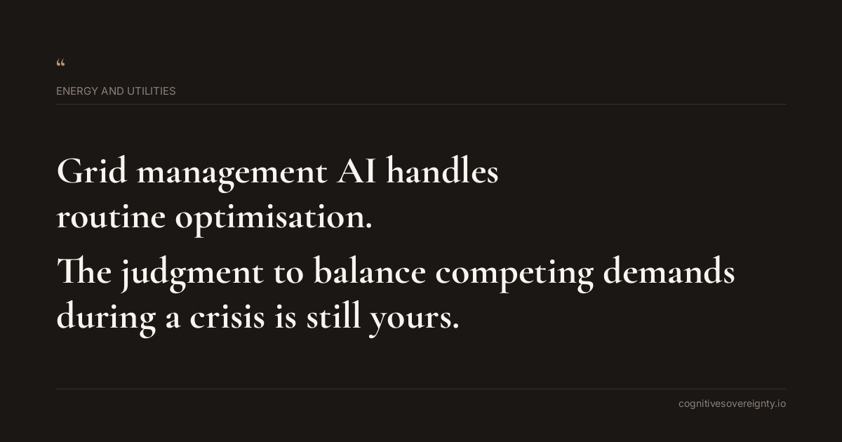 Cognitive sovereignty insight for Energy and Utilities: a typographic card from Steve Raju