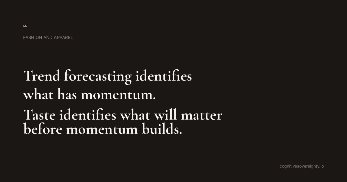 Cognitive sovereignty insight for Fashion and Apparel: a typographic card from Steve Raju