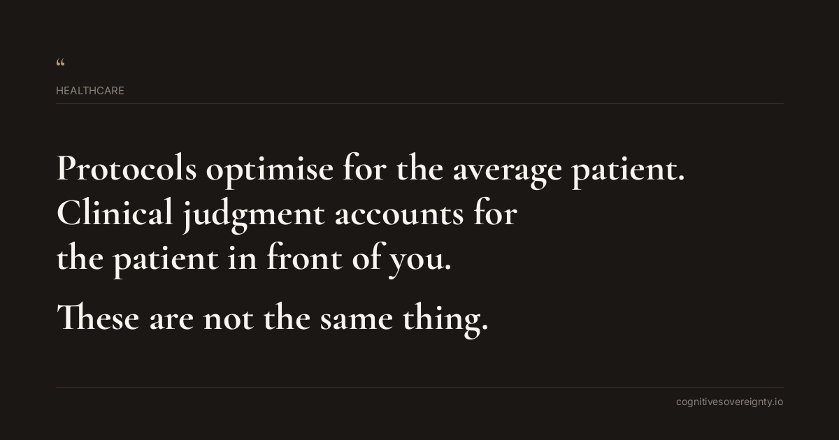 Cognitive sovereignty insight for Healthcare: a typographic card from Steve Raju