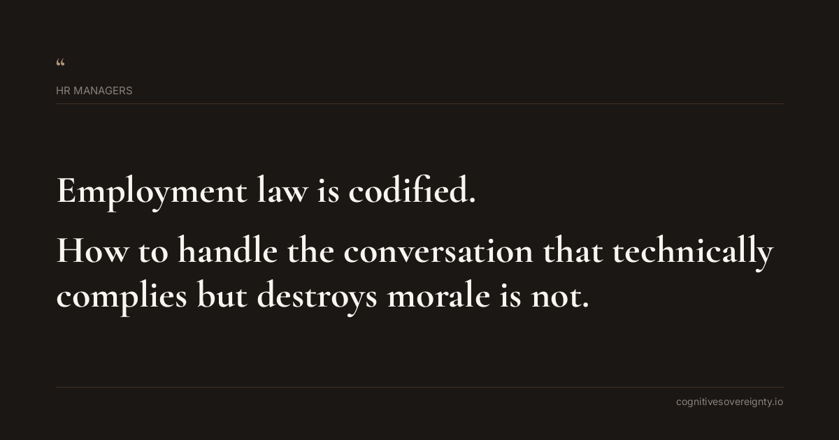 Cognitive sovereignty insight for HR Managers: a typographic card from Steve Raju