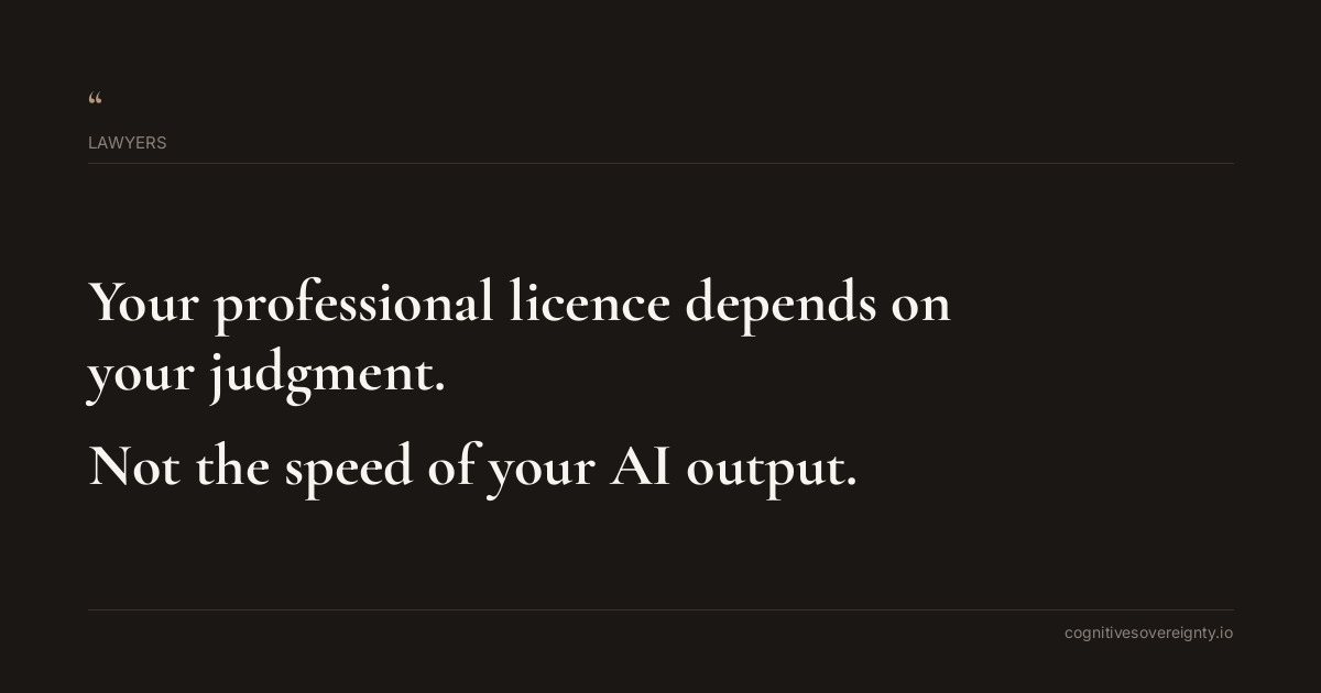 Cognitive sovereignty insight for Lawyers: a typographic card from Steve Raju