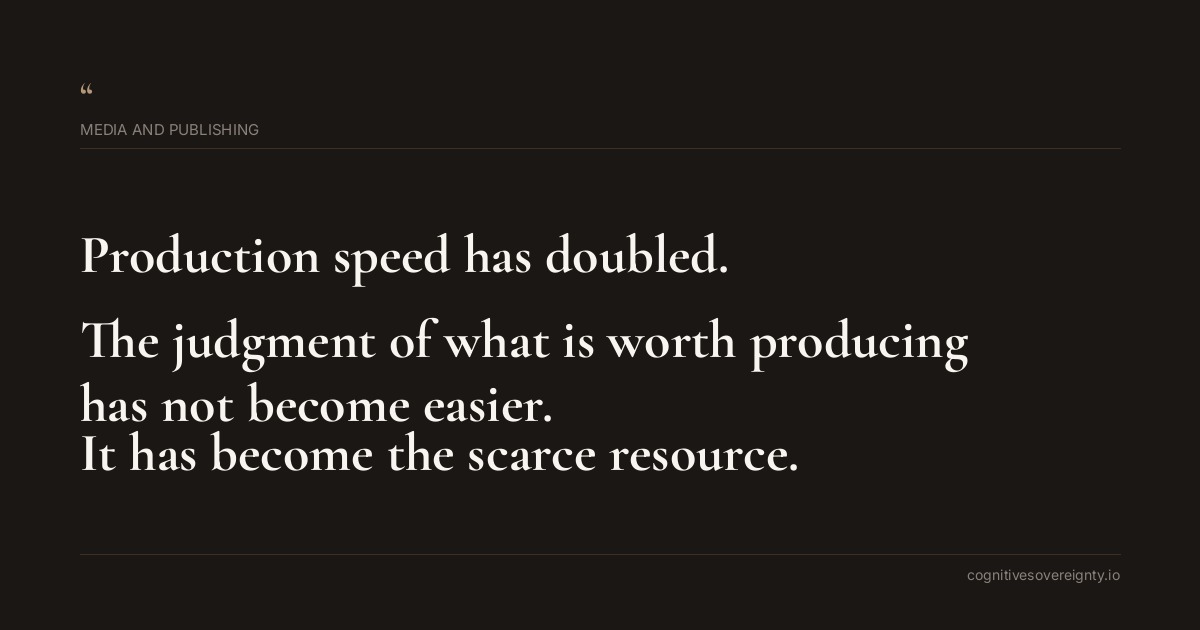 Cognitive sovereignty insight for Media and Publishing: a typographic card from Steve Raju