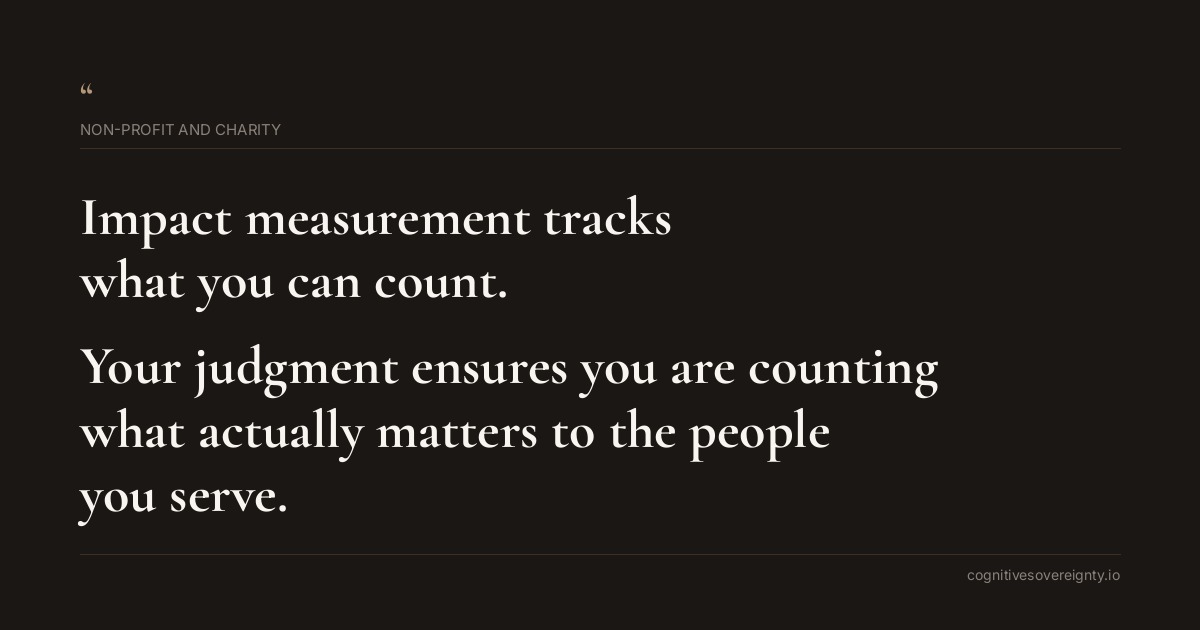 Cognitive sovereignty insight for Non-profit and Charity: a typographic card from Steve Raju