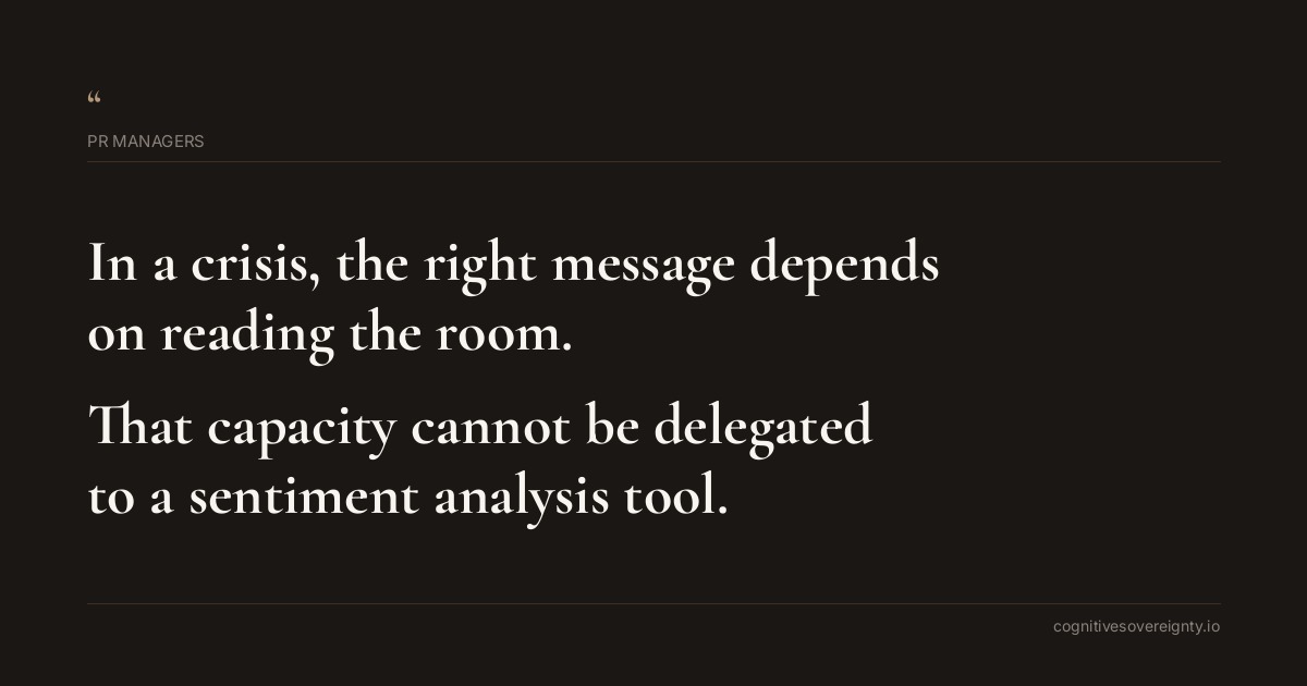 Cognitive sovereignty insight for PR Managers: a typographic card from Steve Raju