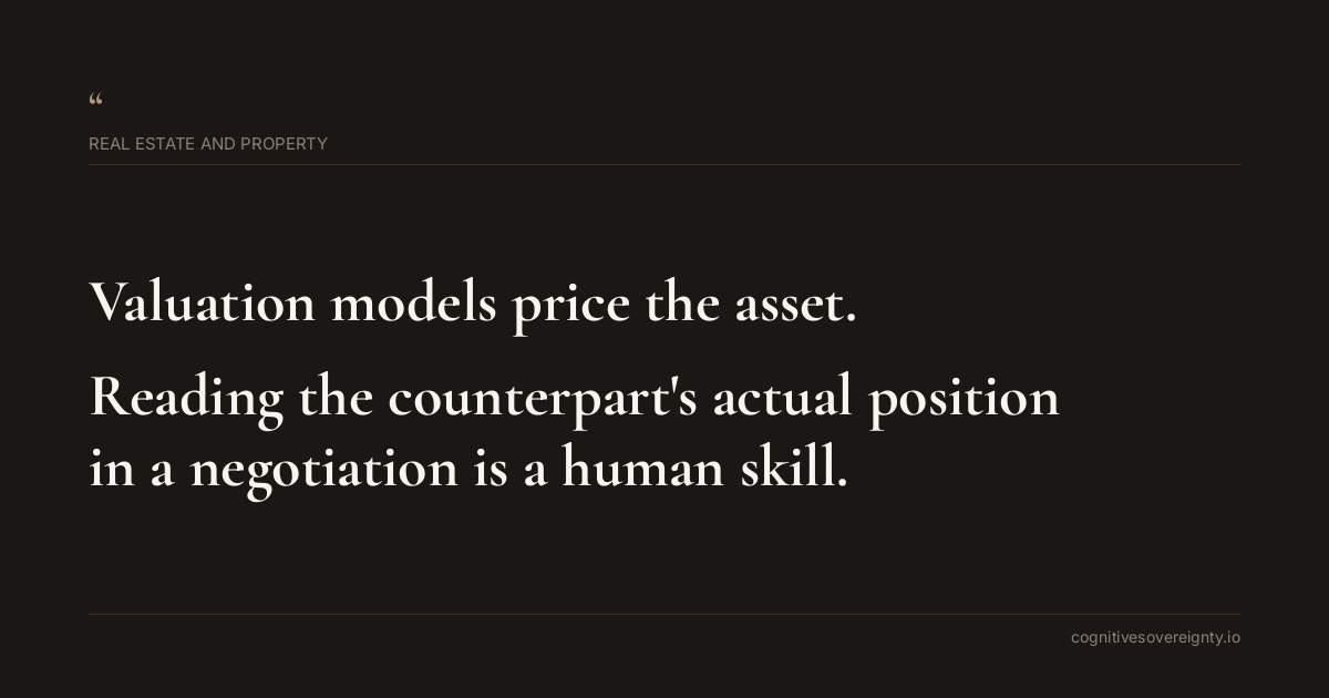 Cognitive sovereignty insight for Real Estate and Property: a typographic card from Steve Raju