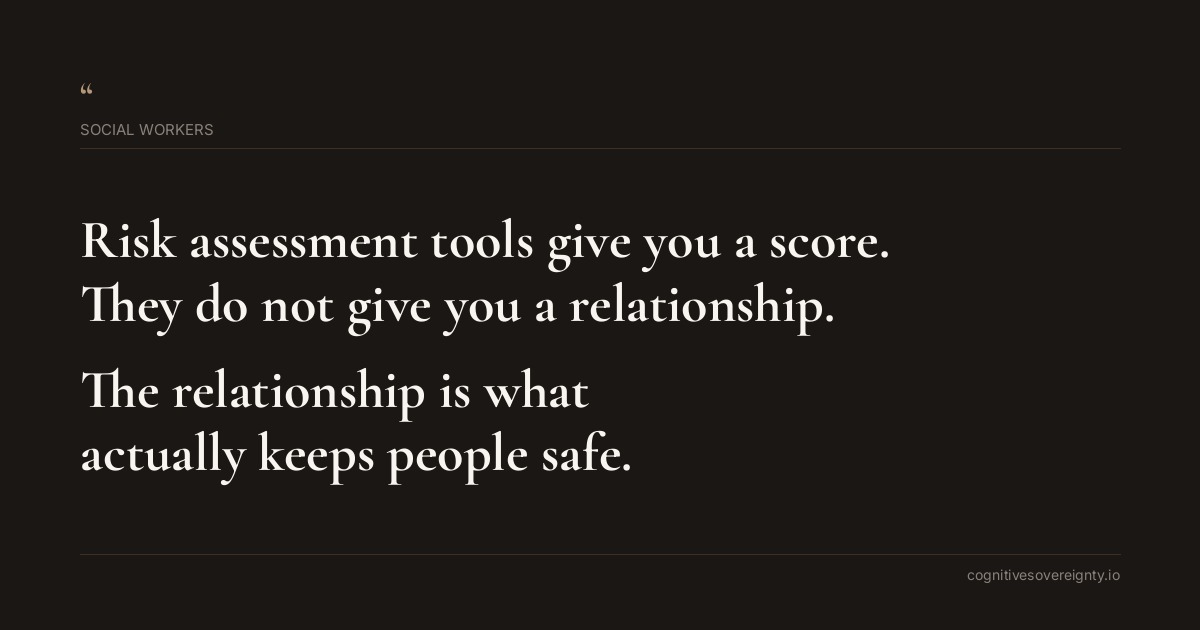 Cognitive sovereignty insight for Social Workers: a typographic card from Steve Raju