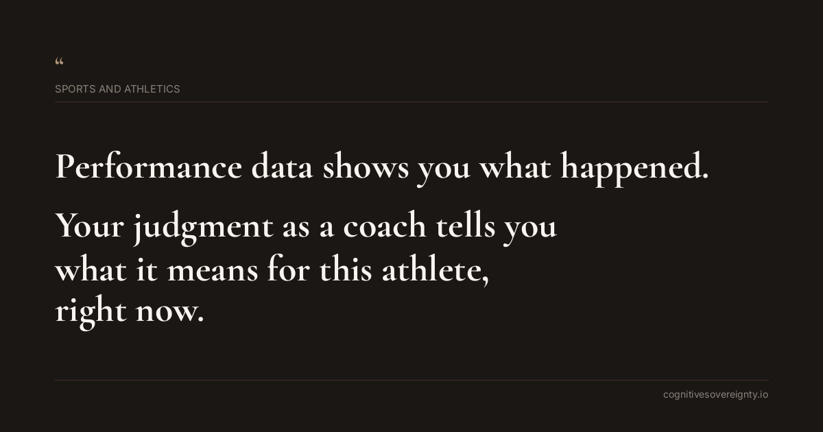 Cognitive sovereignty insight for Sports and Athletics: a typographic card from Steve Raju