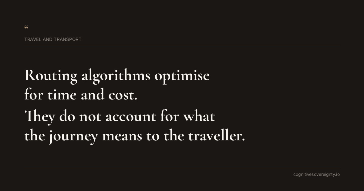 Cognitive sovereignty insight for Travel and Transport: a typographic card from Steve Raju